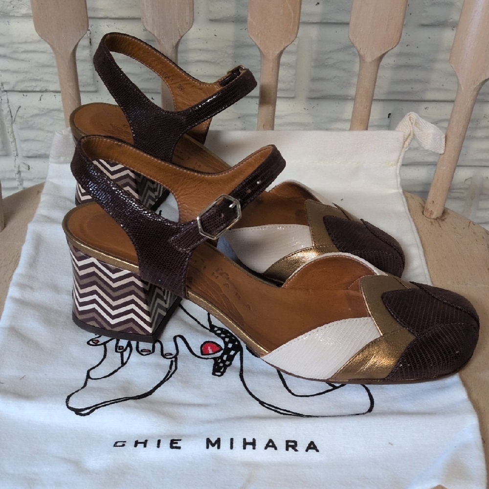 Chie Mihara Makeup Block Heel Sandals